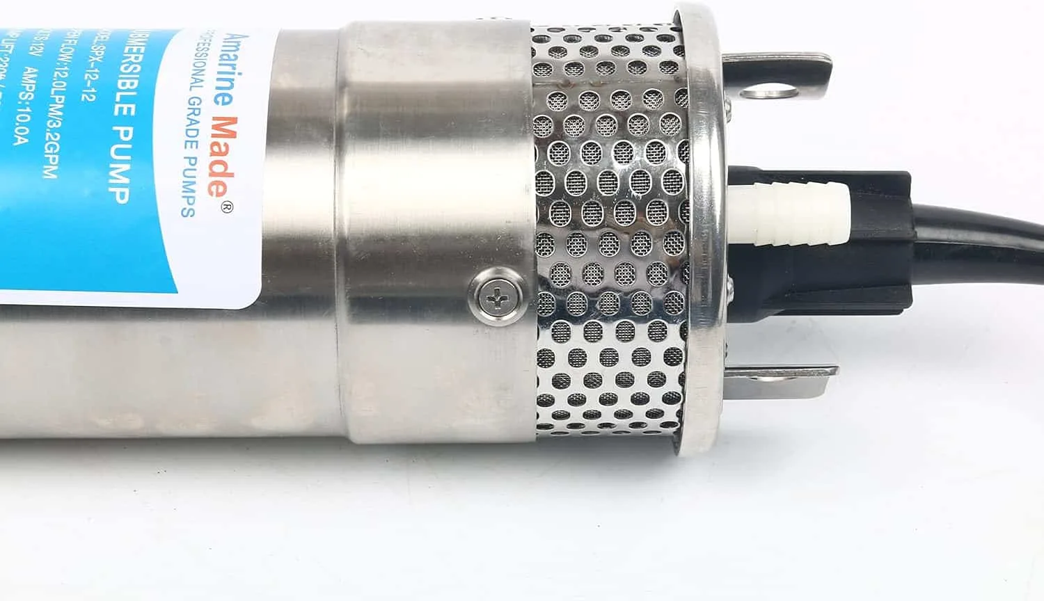 Amarine Made 12V DC Submersible Deep Well Water Pump 3.2GPM 4 10A/ Alternative Energy Solar Battery Powered with Stainless Steel Shell-Max Lift 230 Ft, Max Submersion 100 Ft Amarine Made 12V DC Submersible Deep Well Water Pump 3.2GPM 4 10A/ Alternative Energy Solar Battery Powered with Stainless Steel Shell-Max Lift 230 Ft, Max Submersion 100 Ft