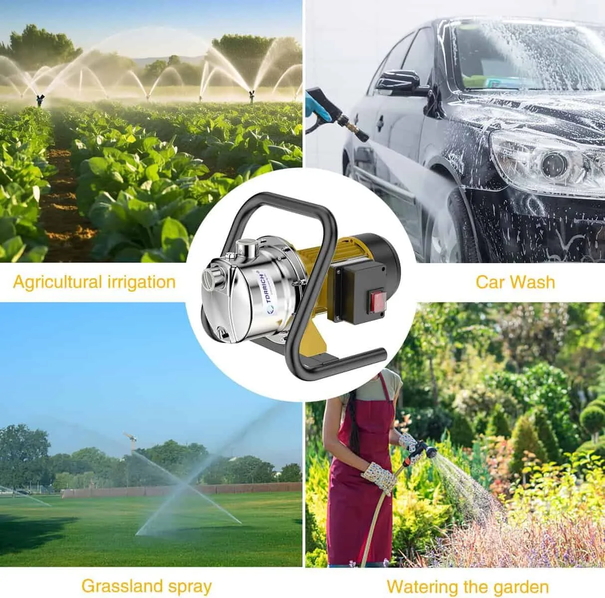 TDRRICH 1HP Water Pressure Booster Pump for Whole House,Shallow Well Portable Water Stainless Steel Pumps,Self-priming Jet Transfer Pump Switch Automatic 110v AC for Lawn Garden Sprinkler Irrigation TDRRICH 1HP Water Pressure Booster Pump for Whole House,Shallow Well Portable Water Stainless Steel Pumps,Self-priming Jet Transfer Pump Switch Automatic 110v AC for Lawn Garden Sprinkler Irrigation