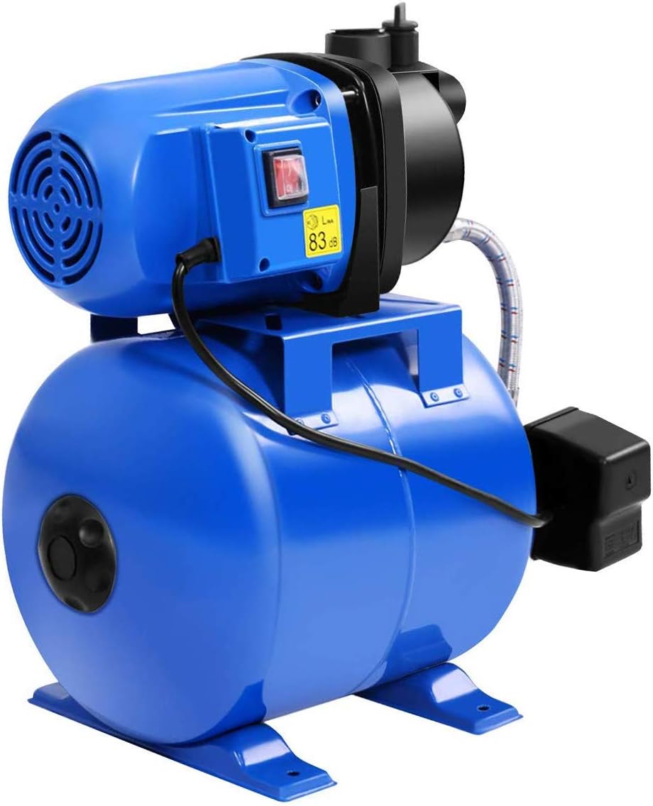 Goplus Shallow Well Pump 1.6HP Pressure Tank 1000GPH Jet Pump for Garden Irrigation, 1200W (Blue)