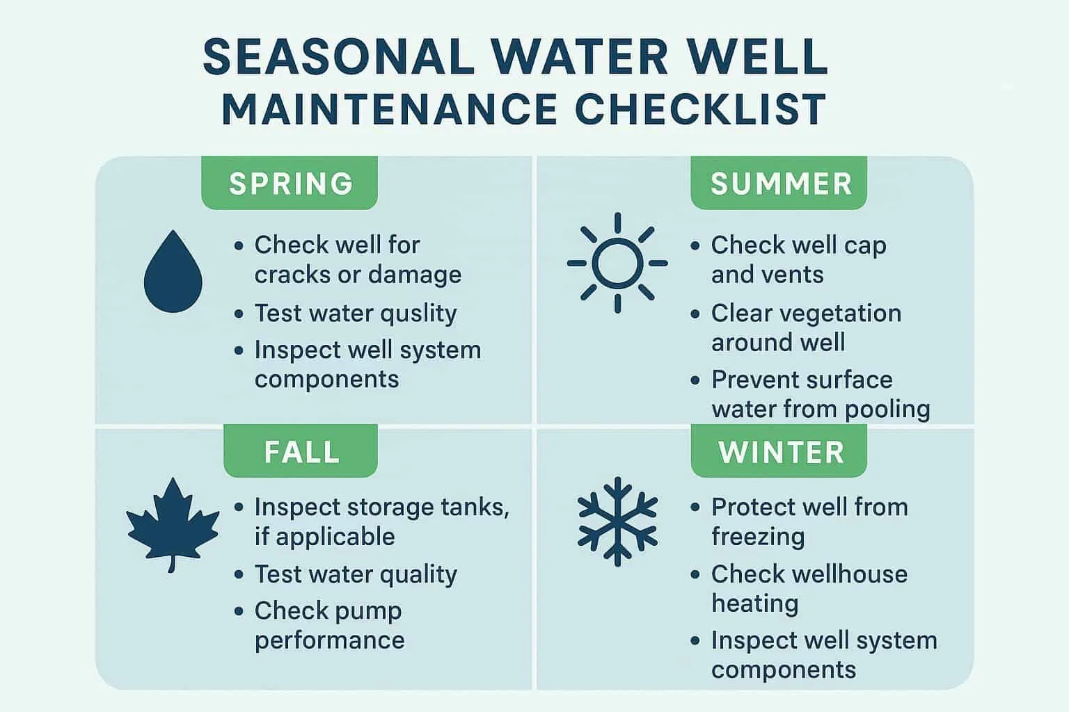 Seasonal Water Well Maintenance Overview